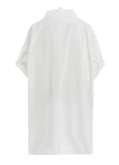 COTTON LAWN ROLLED-UP HALF SLEEVE BLOUSE