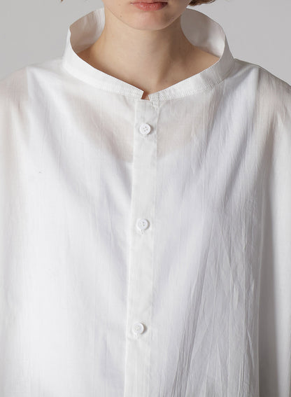 COTTON LAWN ROLLED-UP HALF SLEEVE BLOUSE
