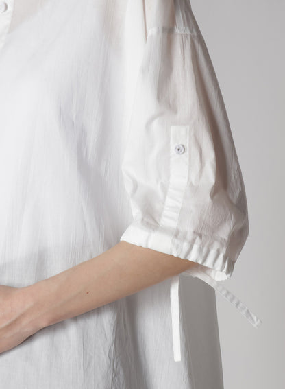 COTTON LAWN ROLLED-UP HALF SLEEVE BLOUSE