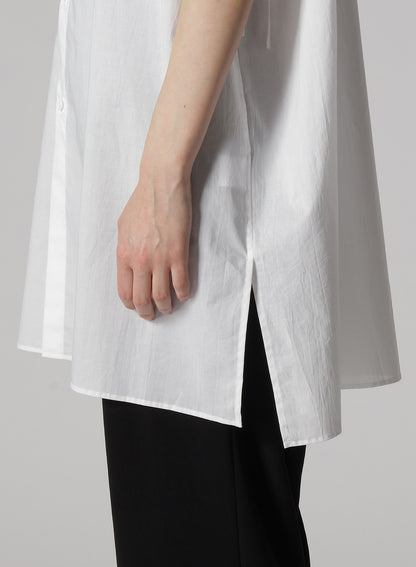 COTTON LAWN ROLLED-UP HALF SLEEVE BLOUSE