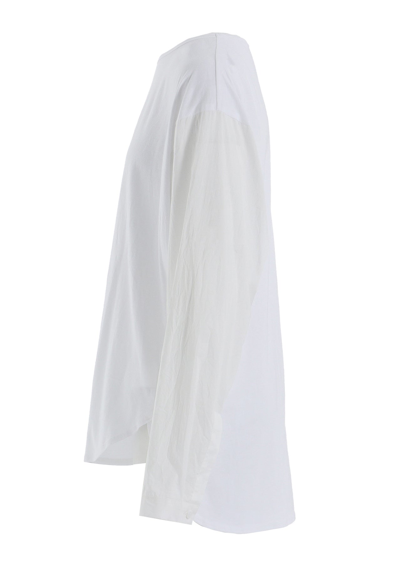 COTTON LAWN CUT&SEWN COMBINATION PULLOVER