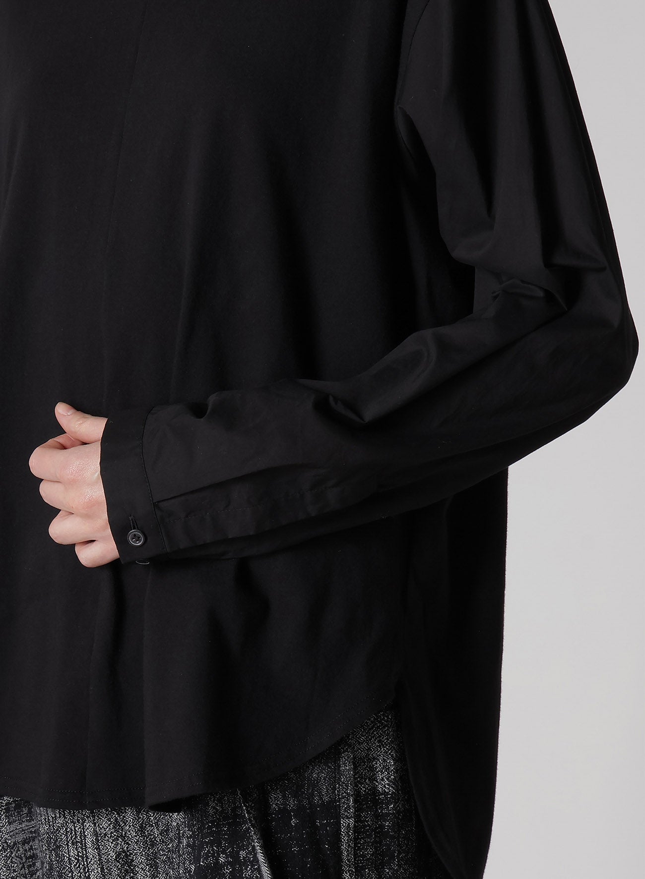 COTTON LAWN CUT&SEWN COMBINATION PULLOVER