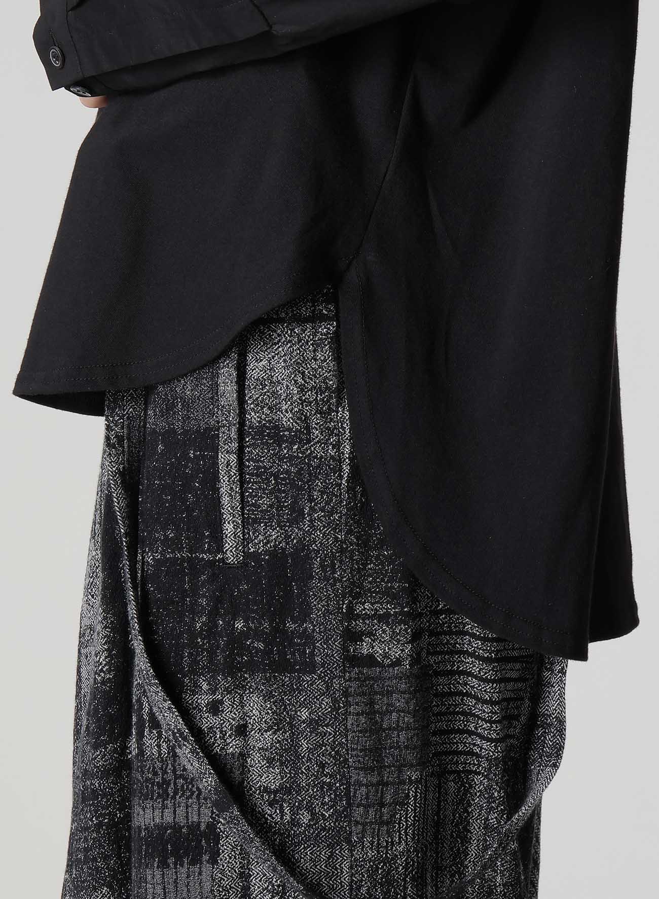 COTTON LAWN CUT&SEWN COMBINATION PULLOVER