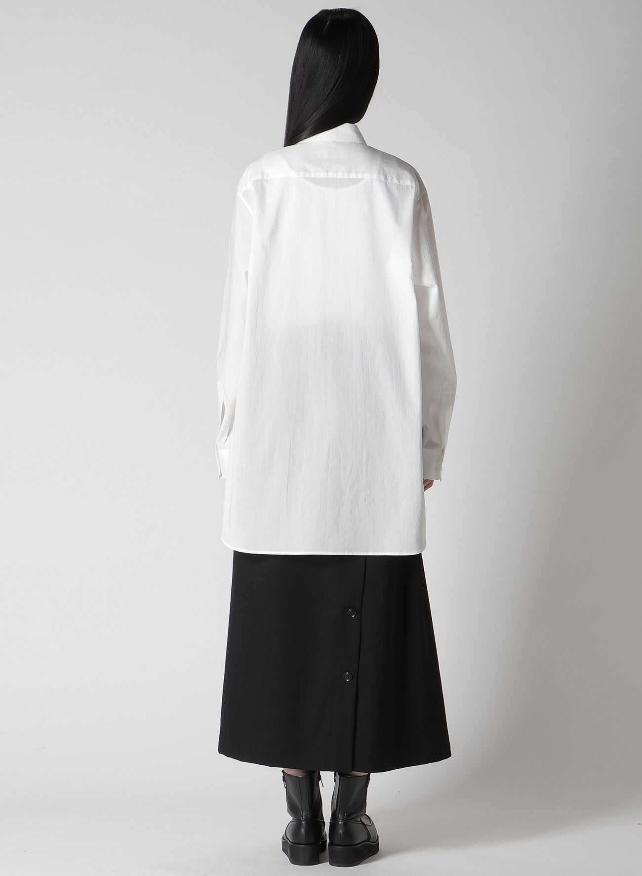 COTTON LAWN UNTRIMMED FRILL BLOUSE