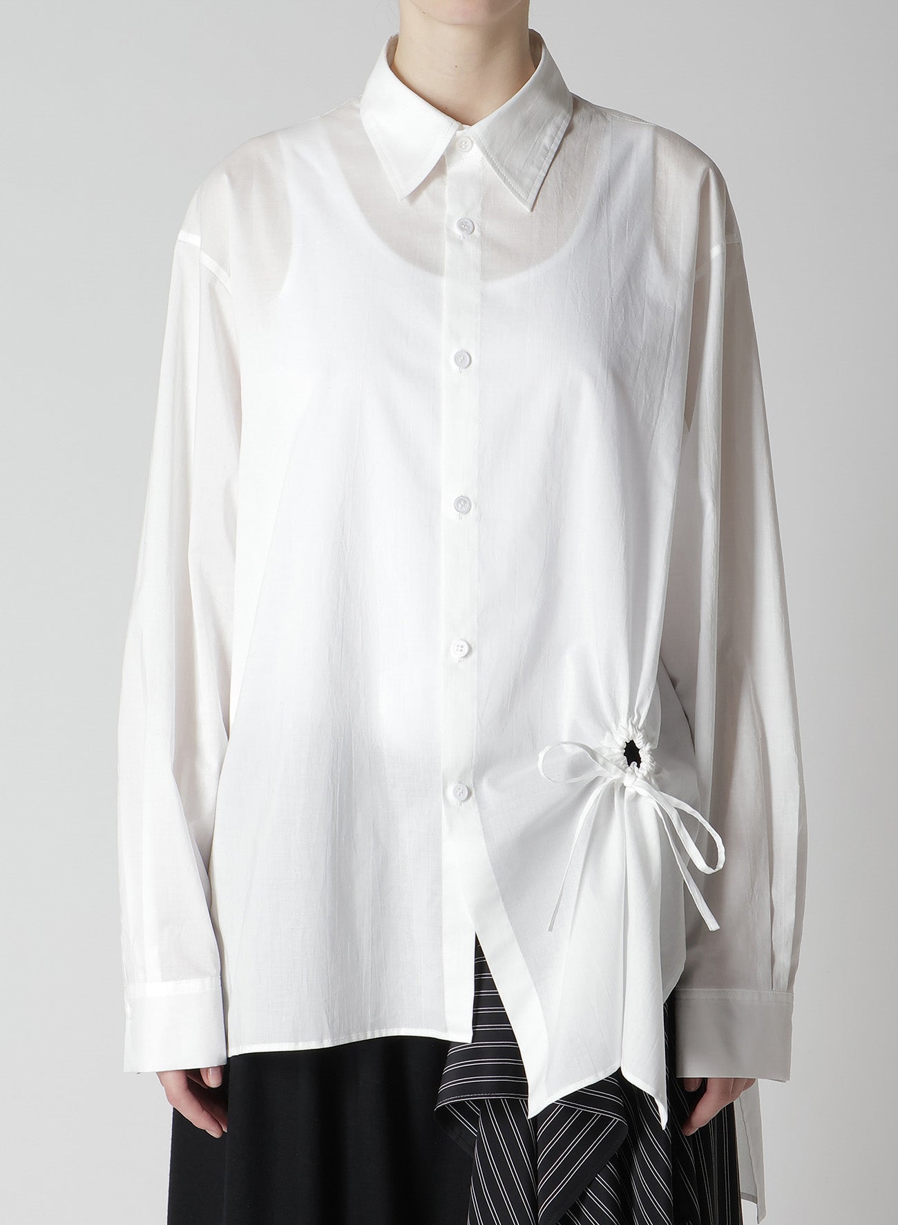 COTTON LAWN CIRCLE GATHERED BLOUSE