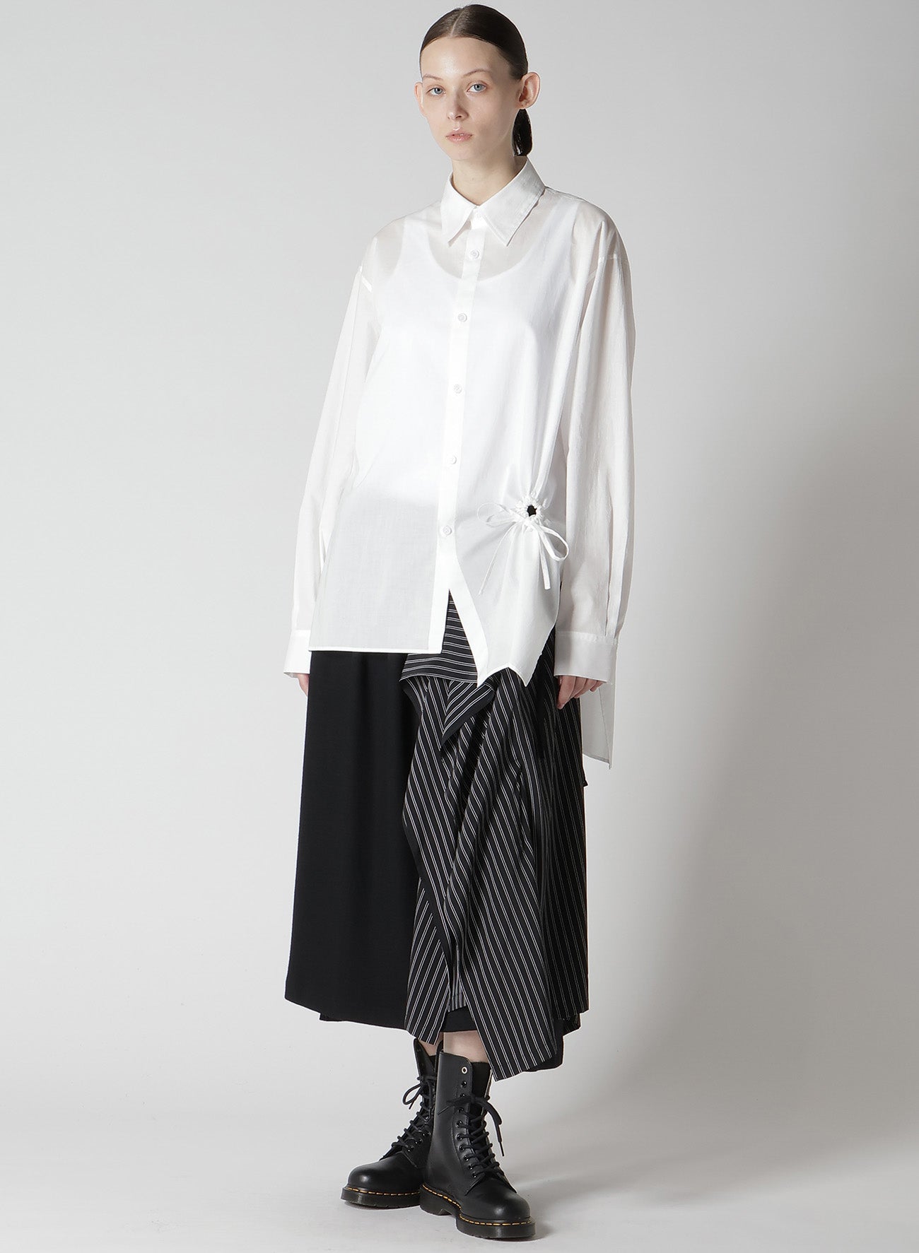 COTTON LAWN CIRCLE GATHERED BLOUSE
