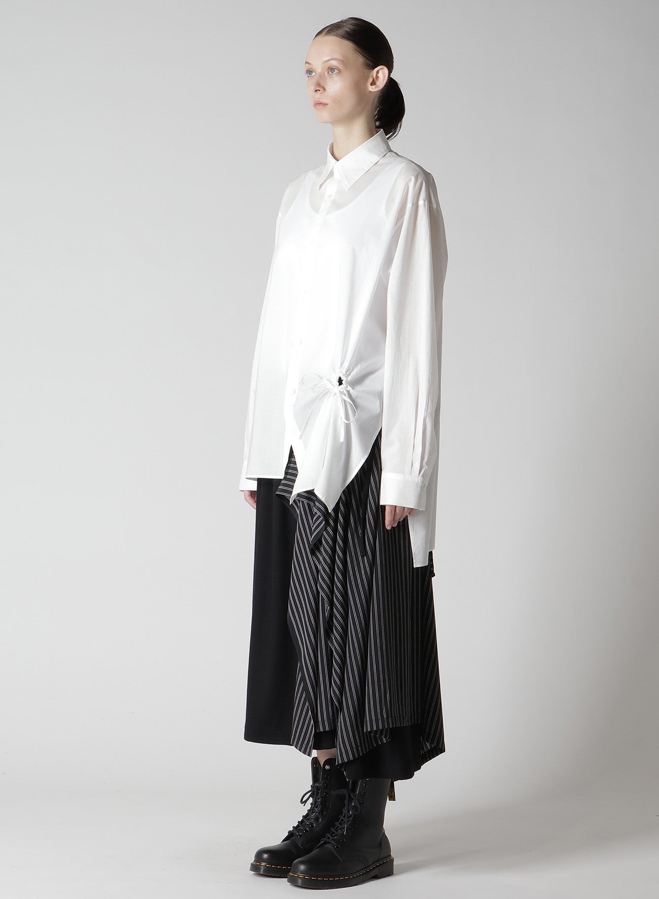 COTTON LAWN CIRCLE GATHERED BLOUSE