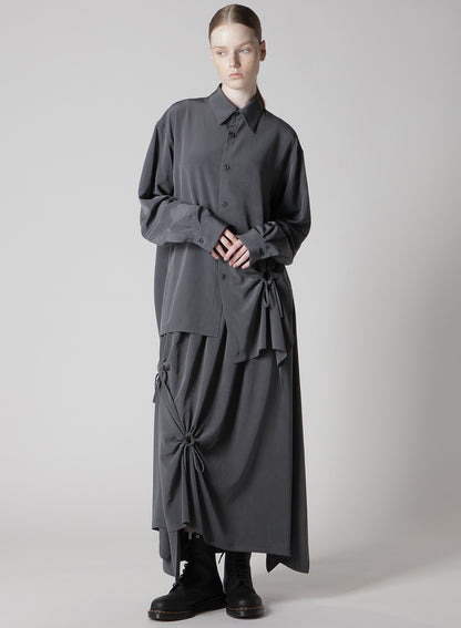 CREPE de CHINE CIRCLE GATHERED  BLOUSE