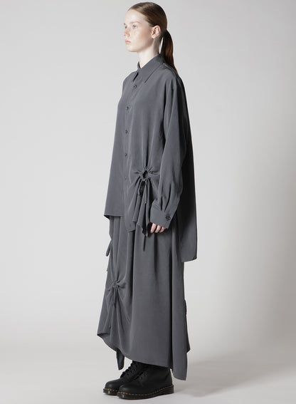 CREPE de CHINE CIRCLE GATHERED  BLOUSE