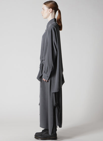 CREPE de CHINE CIRCLE GATHERED  BLOUSE