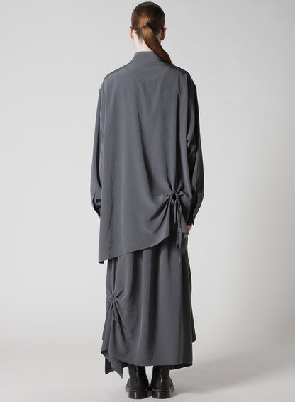 CREPE de CHINE CIRCLE GATHERED  BLOUSE