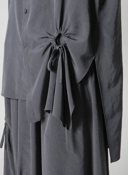 CREPE de CHINE CIRCLE GATHERED  BLOUSE