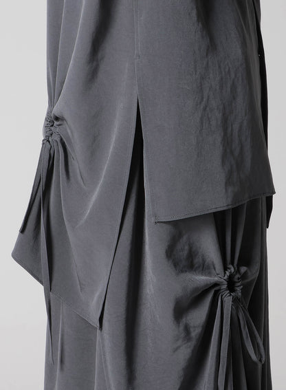 CREPE de CHINE CIRCLE GATHERED  BLOUSE