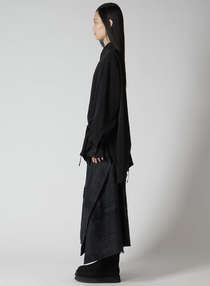 CREPE de CHINE CIRCLE GATHERED  BLOUSE