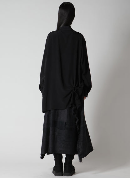 CREPE de CHINE CIRCLE GATHERED  BLOUSE