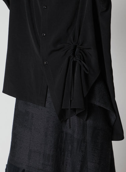 CREPE de CHINE CIRCLE GATHERED  BLOUSE