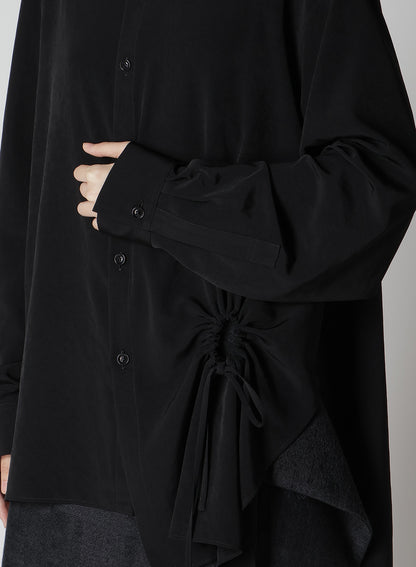 CREPE de CHINE CIRCLE GATHERED  BLOUSE