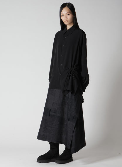 CREPE de CHINE CIRCLE GATHERED  BLOUSE