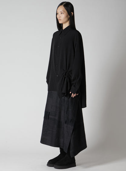 CREPE de CHINE CIRCLE GATHERED  BLOUSE