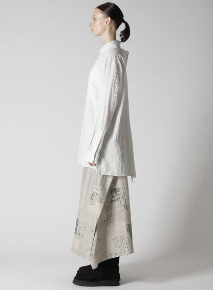 COTTON VOILE BACK-SIDE CLOTH STRIPE BLOUSE