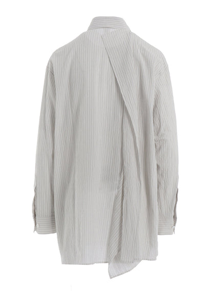 COTTON VOILE BACK-SIDE CLOTH STRIPE BLOUSE