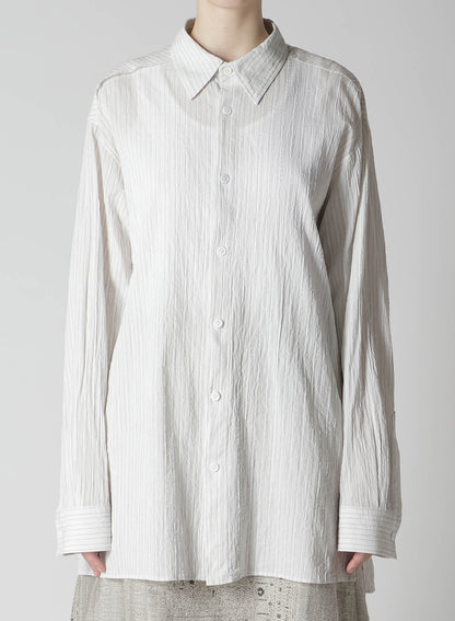 COTTON VOILE BACK-SIDE CLOTH STRIPE BLOUSE