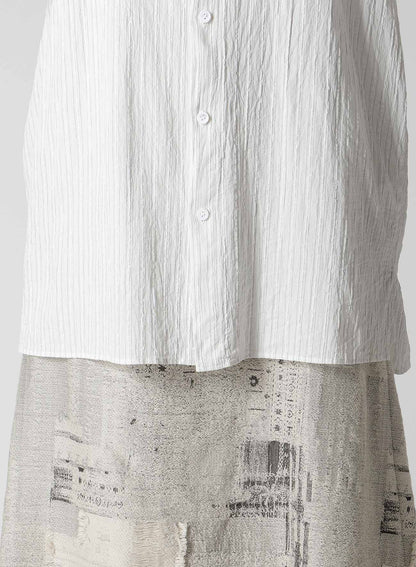 COTTON VOILE BACK-SIDE CLOTH STRIPE BLOUSE