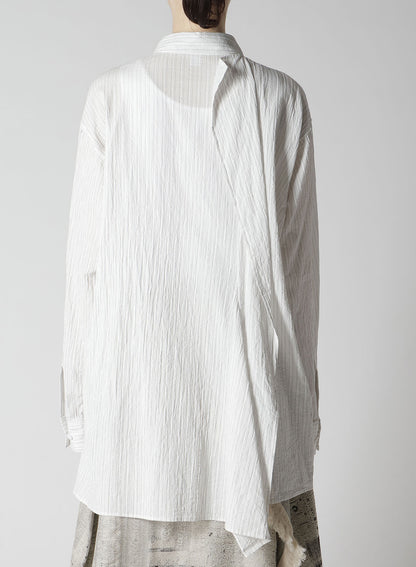 COTTON VOILE BACK-SIDE CLOTH STRIPE BLOUSE