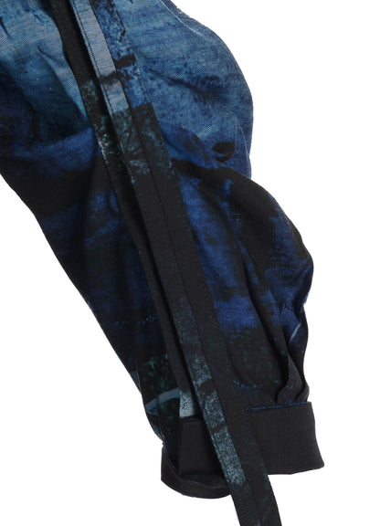 CUPRO BLURRY FLOWER PRINT LONG SLEEVE BLOUSE
