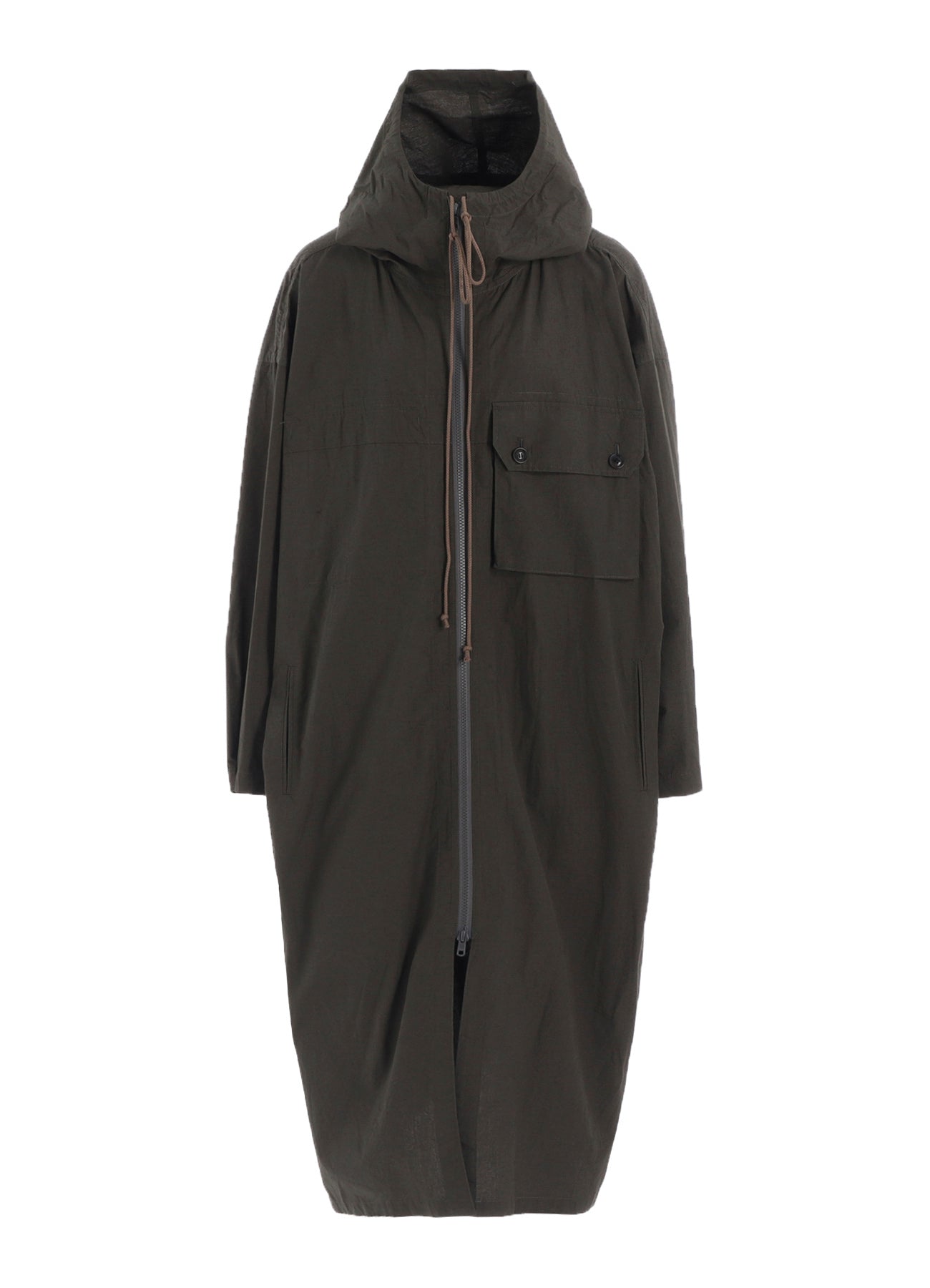 COTTON/LINEN BROADCLOTH HOODIE COAT D