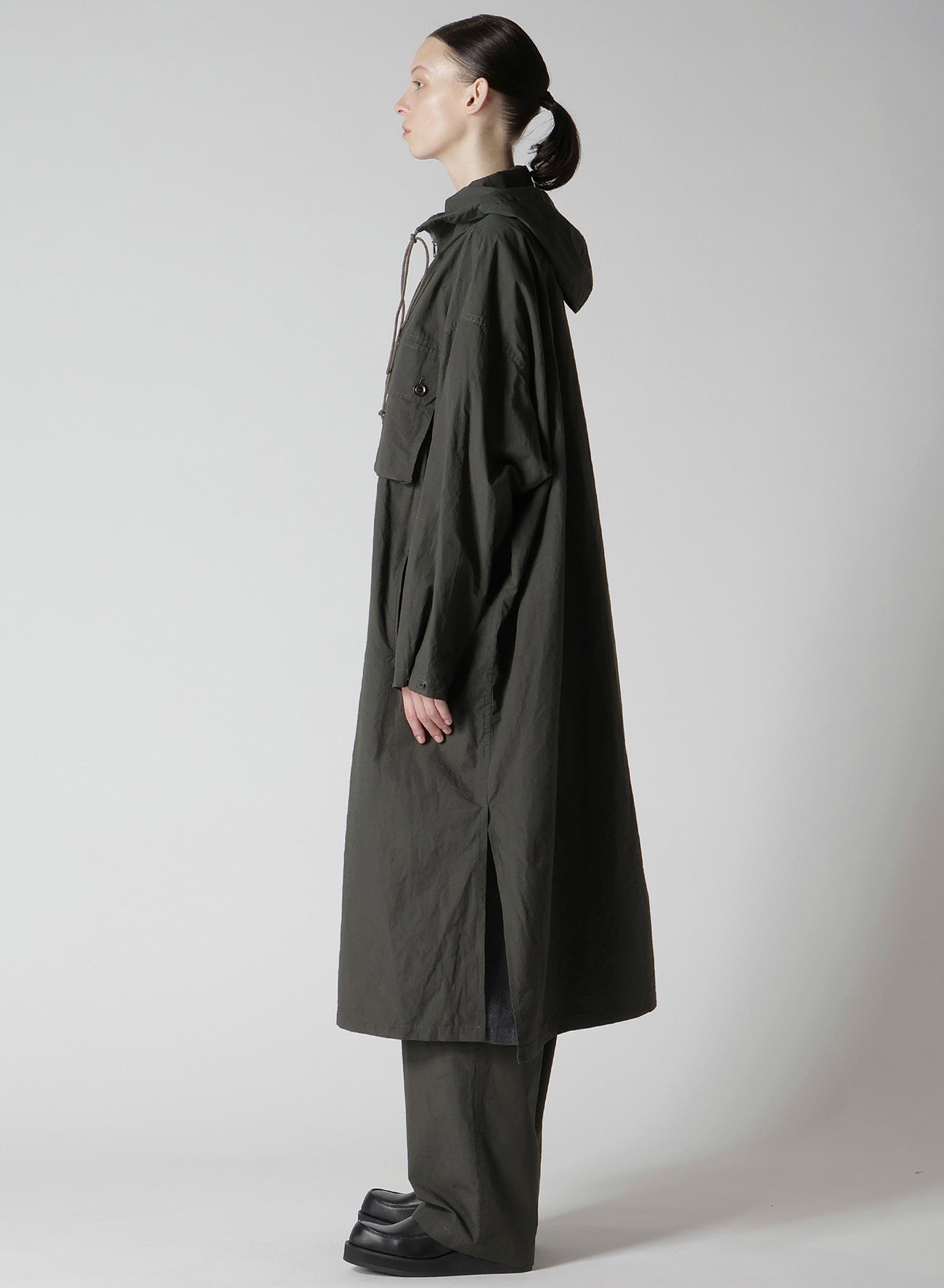 COTTON/LINEN BROADCLOTH HOODIE COAT D