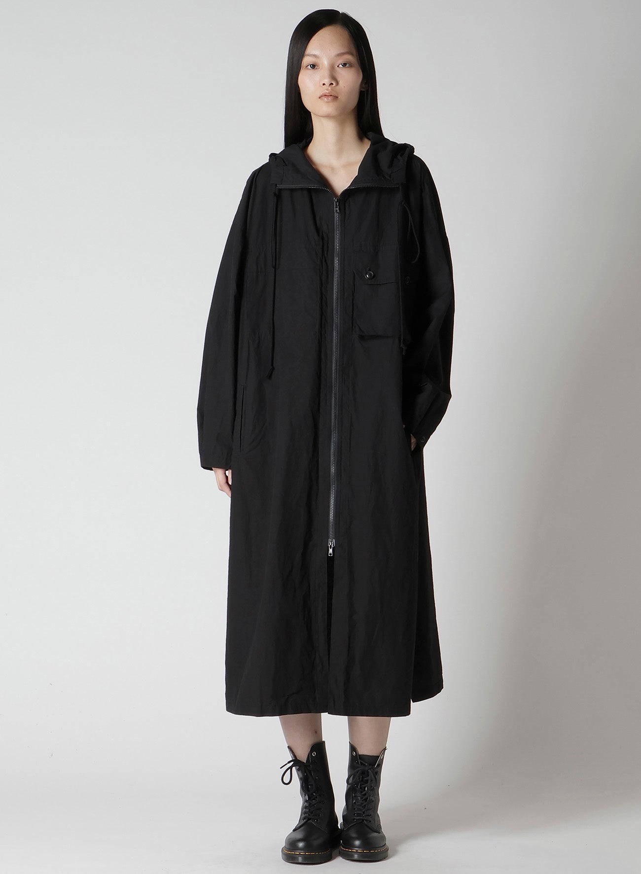 COTTON/LINEN BROADCLOTH HOODIE COAT D