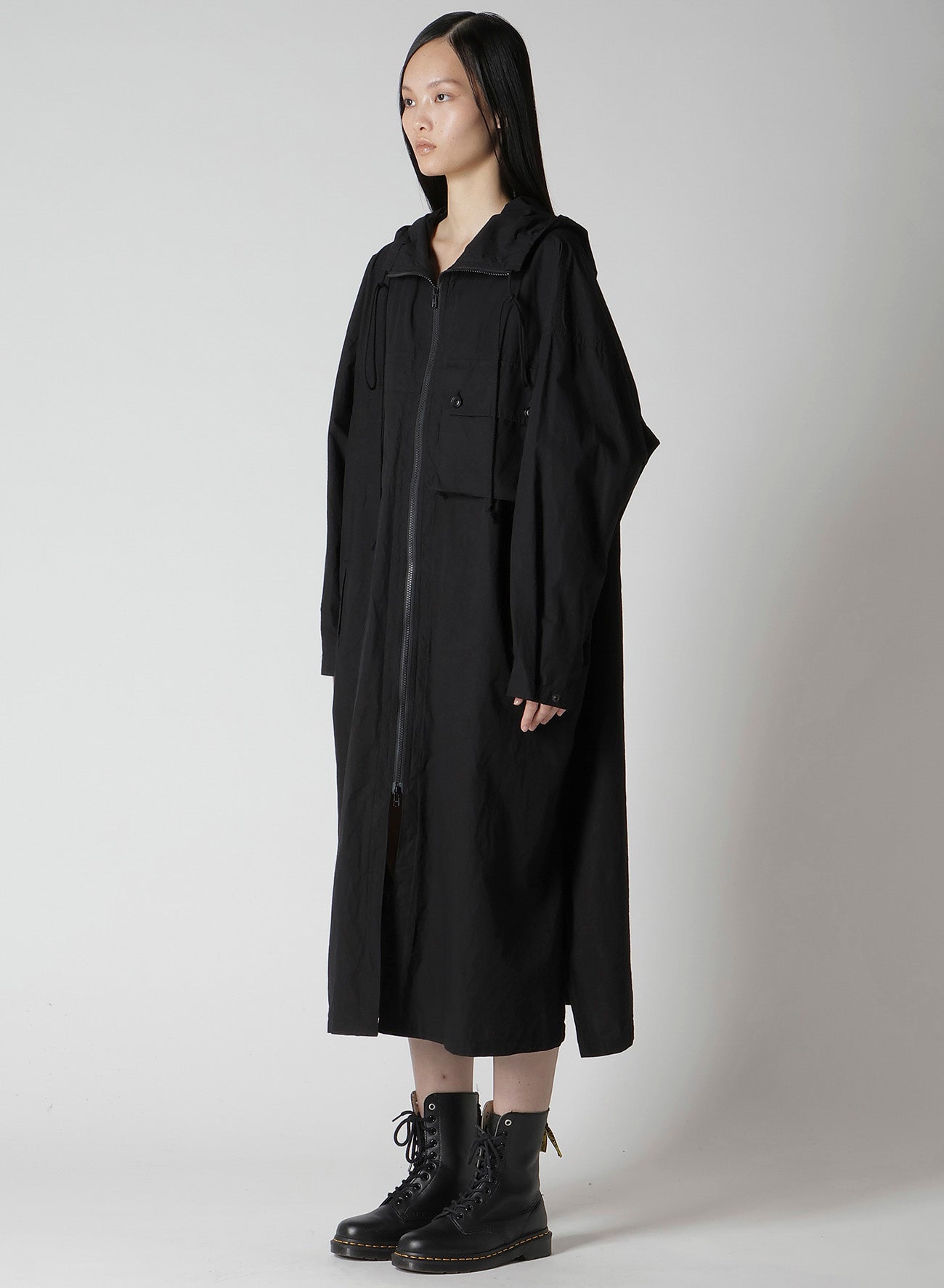 COTTON/LINEN BROADCLOTH HOODIE COAT D