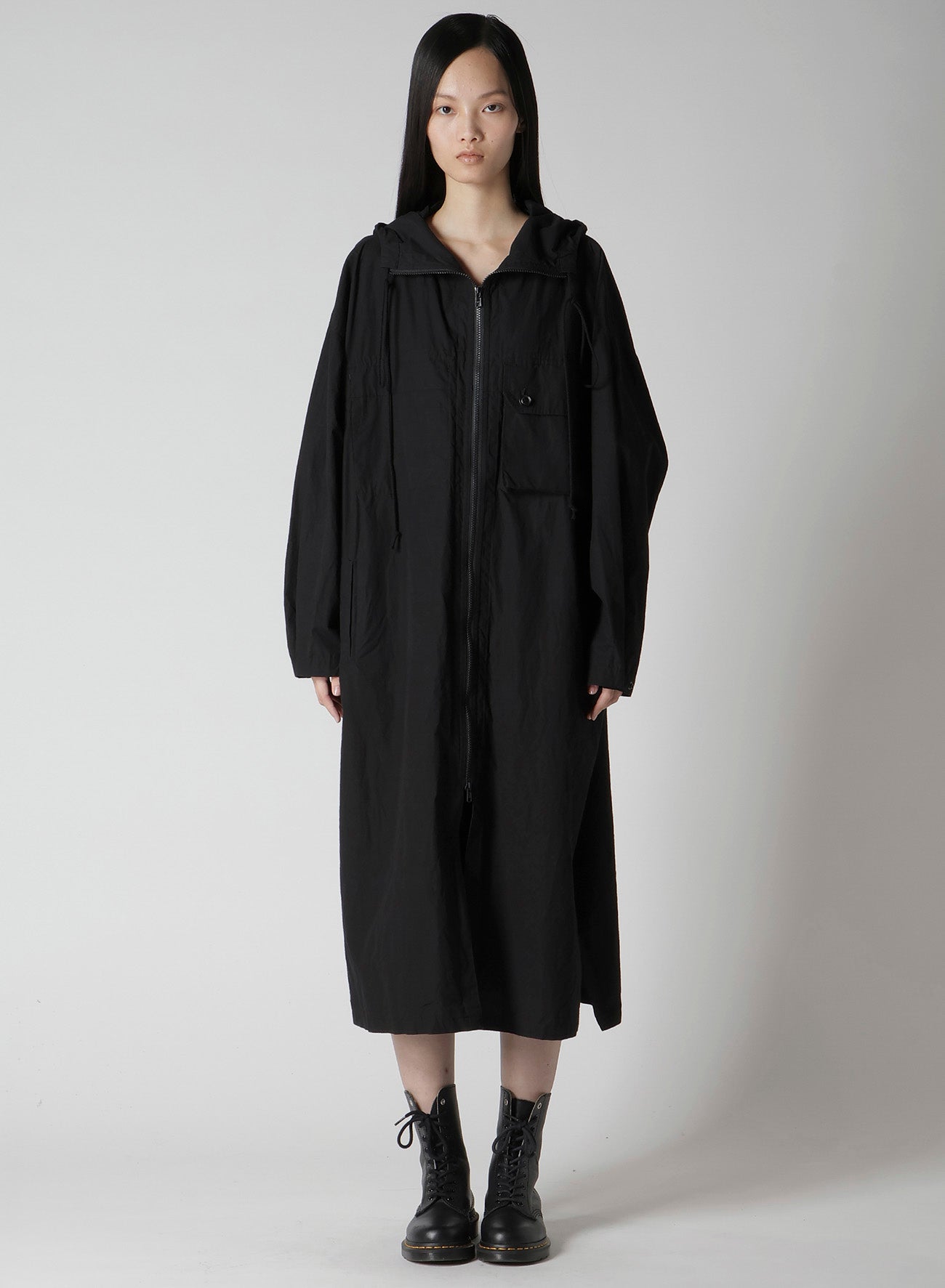 COTTON/LINEN BROADCLOTH HOODIE COAT D