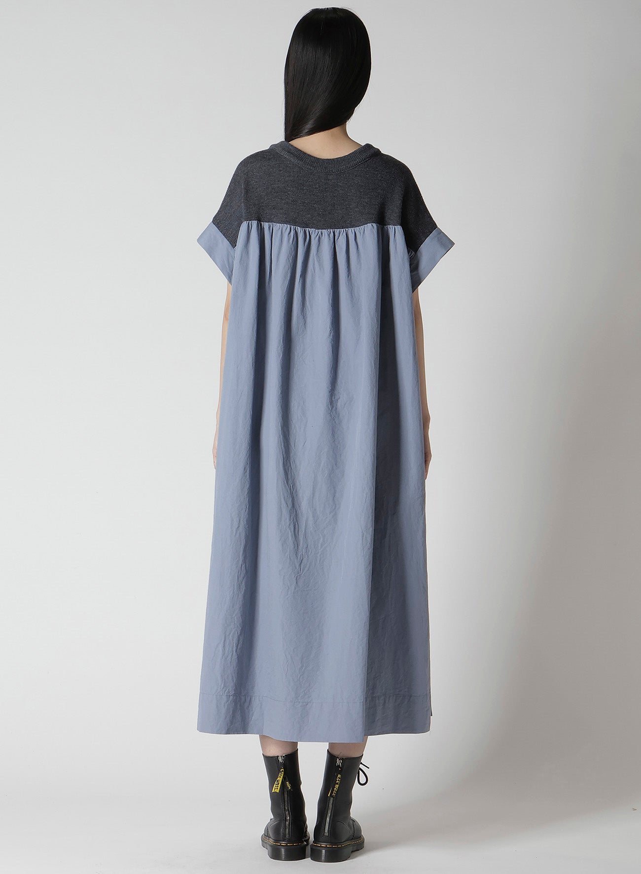 COTTON/LINEN RIB FLY OPEN DRESS