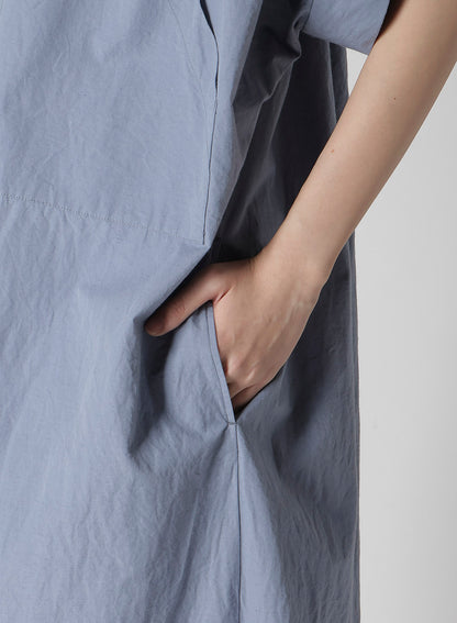 COTTON/LINEN RIB FLY OPEN DRESS