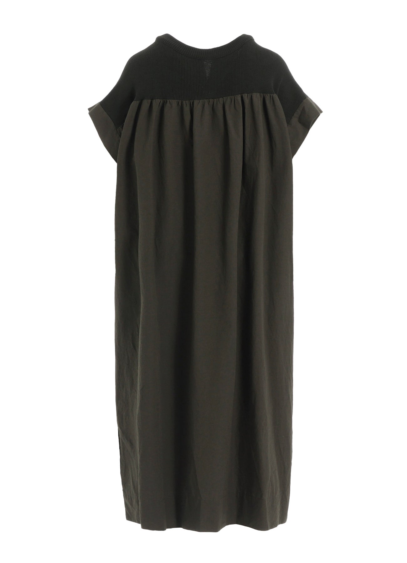 COTTON/LINEN RIB FLY OPEN DRESS
