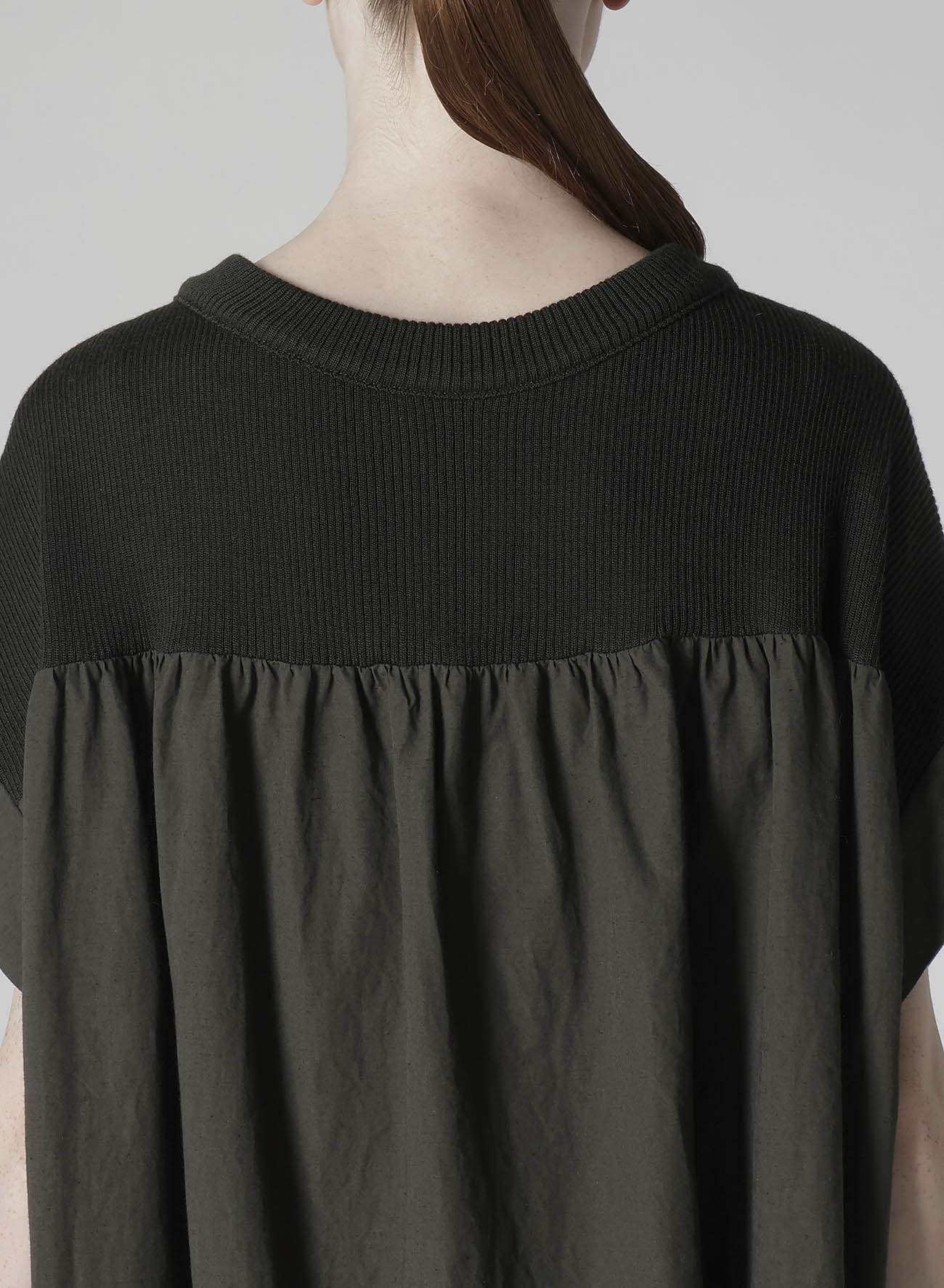 COTTON/LINEN RIB FLY OPEN DRESS