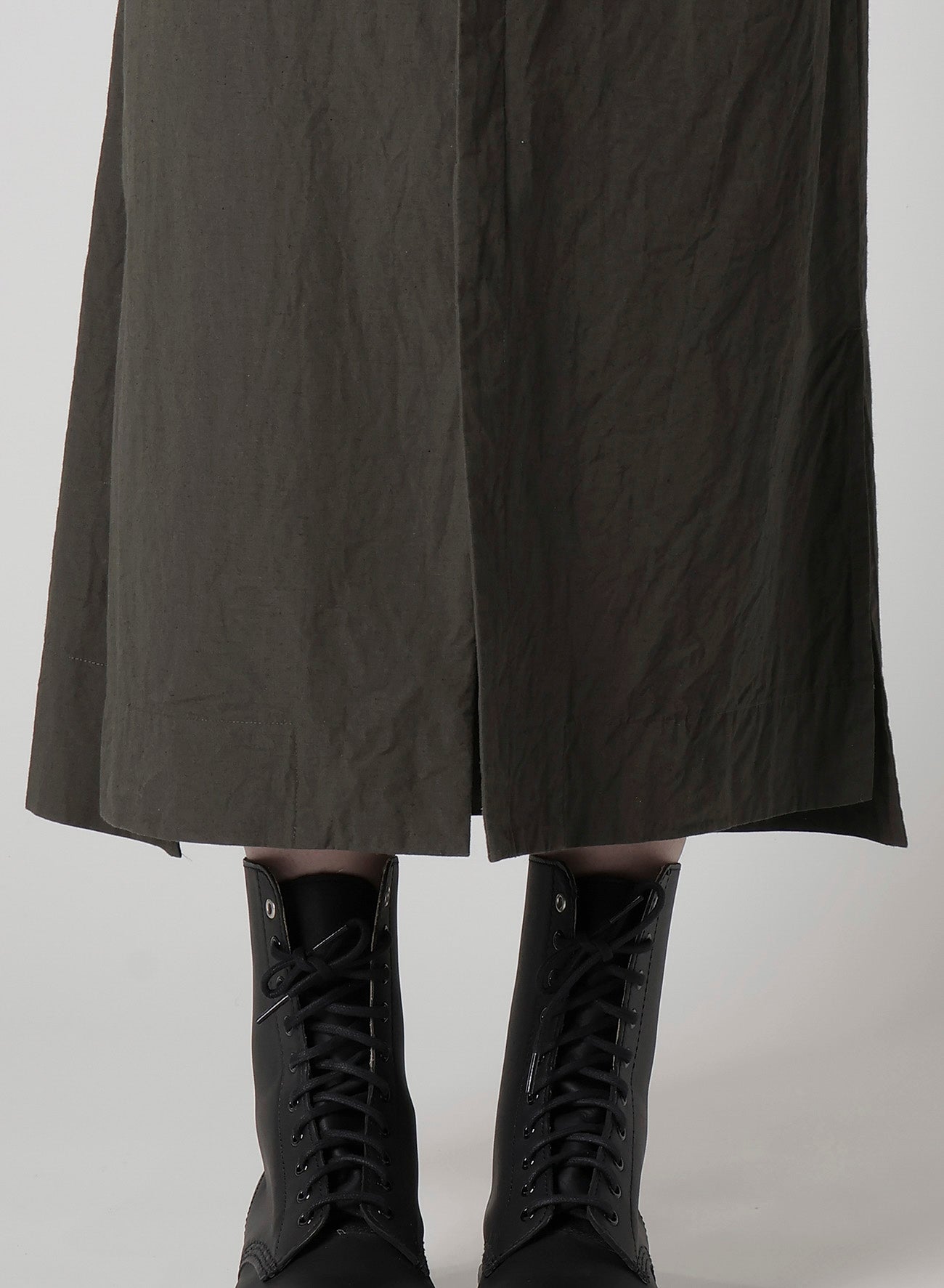 COTTON/LINEN RIB FLY OPEN DRESS