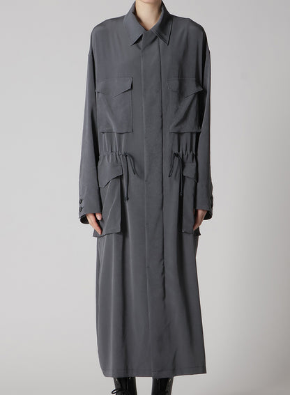 CREPE de CHINE 4-POCKET LONG DRESS
