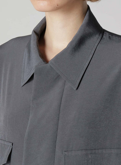 CREPE de CHINE 4-POCKET LONG DRESS