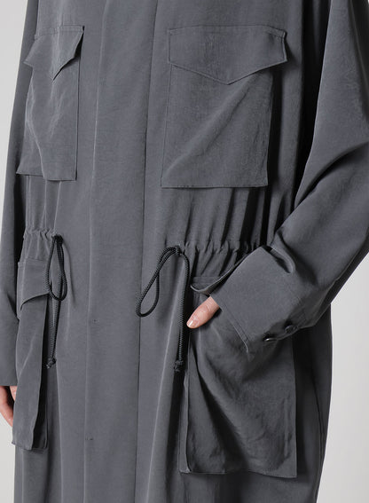 CREPE de CHINE 4-POCKET LONG DRESS