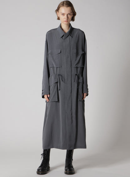 CREPE de CHINE 4-POCKET LONG DRESS