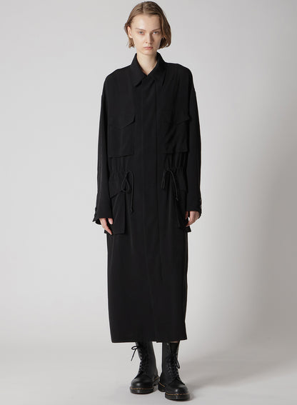 CREPE de CHINE 4-POCKET LONG DRESS