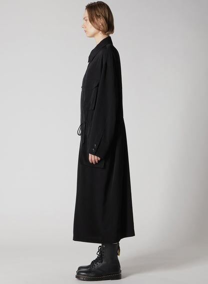CREPE de CHINE 4-POCKET LONG DRESS