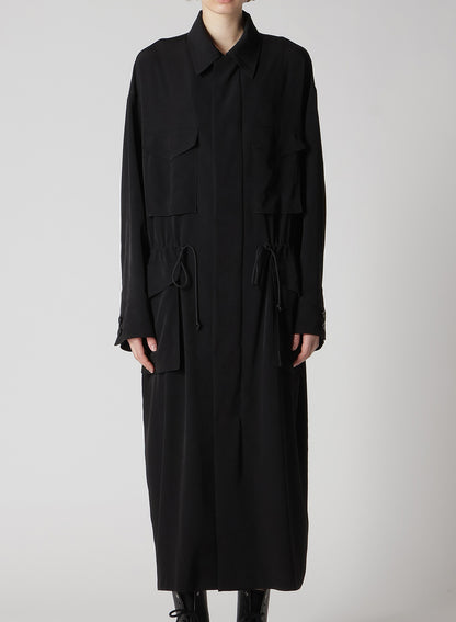 CREPE de CHINE 4-POCKET LONG DRESS