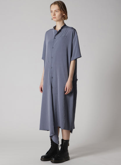 CREPE de CHINE HALF SLEEVE BOX SHIRT DRESS