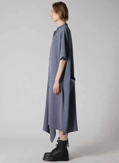 CREPE de CHINE HALF SLEEVE BOX SHIRT DRESS
