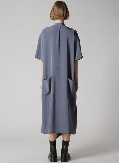 CREPE de CHINE HALF SLEEVE BOX SHIRT DRESS