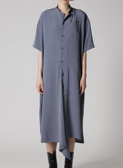 CREPE de CHINE HALF SLEEVE BOX SHIRT DRESS